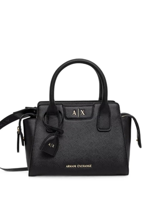 Armani Exchange logo-plaque tote bag - Black