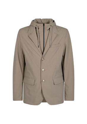 Herno single-breasted hooded blazer - Neutrals