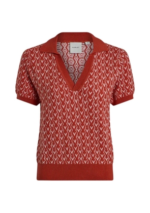 Varley Ezrella geometric-pattern polo top - Red