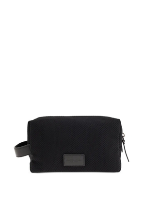 Giorgio Armani logo-patch cosmetic bag - Black