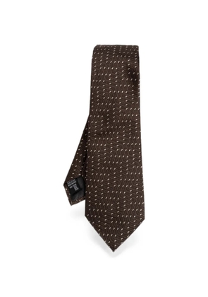 Giorgio Armani patterned pointed tie - Brown