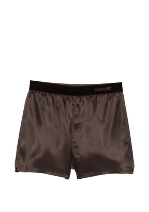 TOM FORD silk-satin pajamas shorts - Brown