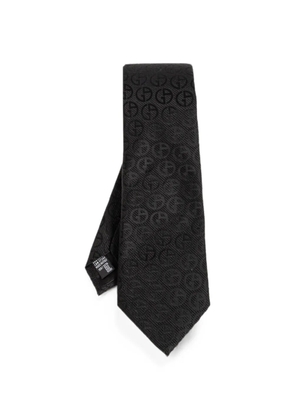 Giorgio Armani logo-jacquard tie - Black