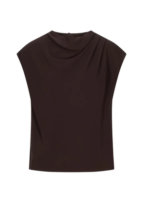 Agnona draped sleeveless blouse - Brown