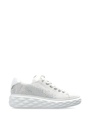 Jimmy Choo Diamond Light Maxi crystal-embellished leather sneakers - White