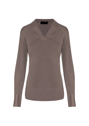 F.It V-neck long-sleeve top - Brown