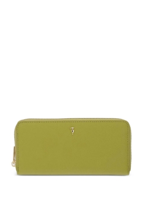 Trussardi Cameo logo-plaque pebbled-texture wallet - Green