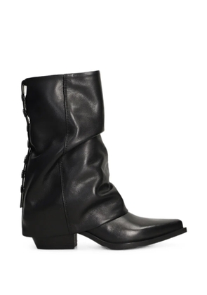 Metisse Texan slouchy stud-embellished boots - Black