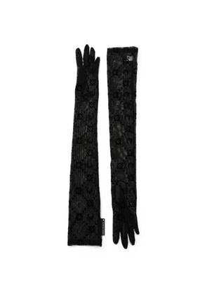 Marine Serre Moon-print mesh gloves - Black