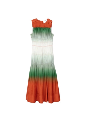 3.1 Phillip Lim ombré voile gathered midi dress - Orange