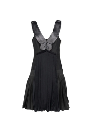 Lanvin Pre-Owned 2007 pleated V-neck mini dress - Black