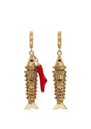 ISABEL MARANT New River fish-pendant charm earrings - Gold
