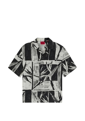 HUGO floral-print short-sleeve shirt - White