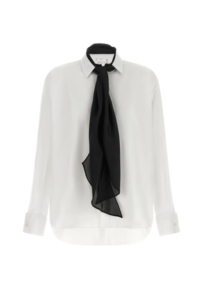 sacai scarf-integrated poplin shirt - White