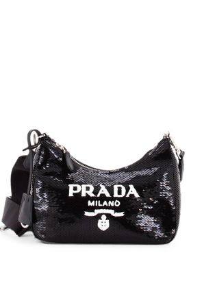 Prada Pre-Owned Re-Edition 2005 Shoulder Bag Crystal Embellished Satin Small crossbody bag - Black