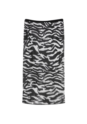 The Attico zebra-pattern jacquard-knit skirt - Black
