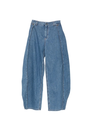 LOEWE contrast-trimmed wide-leg jeans - Blue