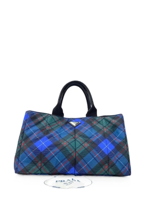 Prada Pre-Owned 2010s Canapa check-print tote bag - Blue