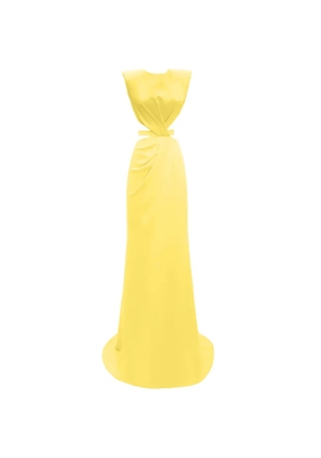 Gemy Maalouf cut-out twisted-detail maxi dress - Yellow