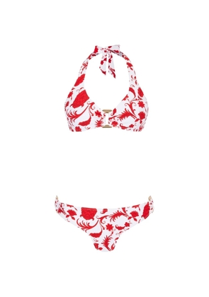 Heidi Klein Evia floral-print halterneck bikini - White