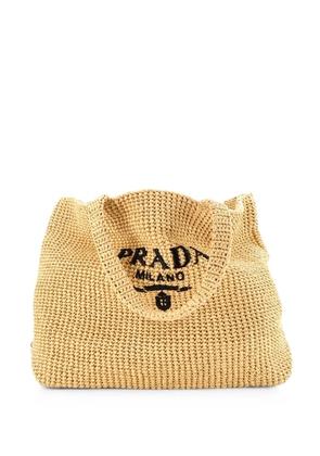 Prada Pre-Owned Logo Raffia XL tote bag - Neutrals