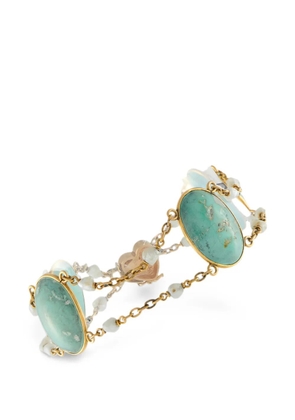 LB Exclusive turquoise and seed-pearl bracelet - Gold