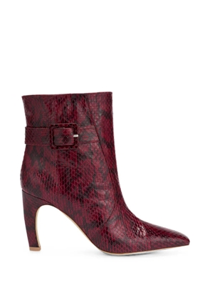 Malone Souliers Rowan snakeskin-effect ankle boots - Red