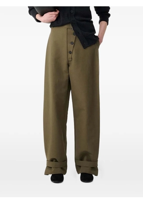 Studio Nicholson Faron belted adjustable-hem trousers - Green