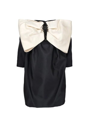 Vintage bow-detail off-shoulder mini dress - Black