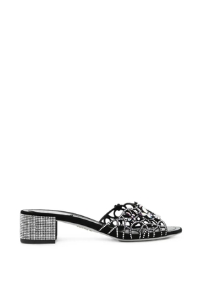 René Caovilla Eden crystal-embellished mules - Black