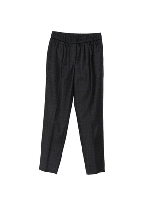 Peserico check-pattern elasticated-waistband trousers - Blue