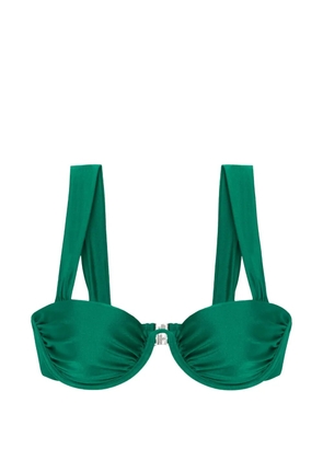 Simkhai Anniston ruched bikini top - Green
