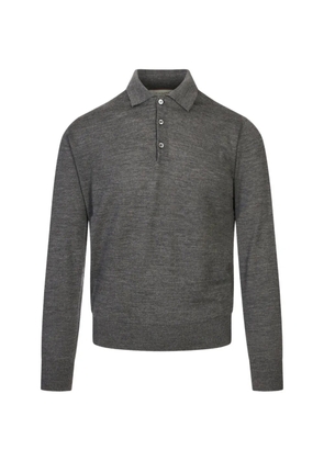 Canali long-sleeve polo shirt - Grey