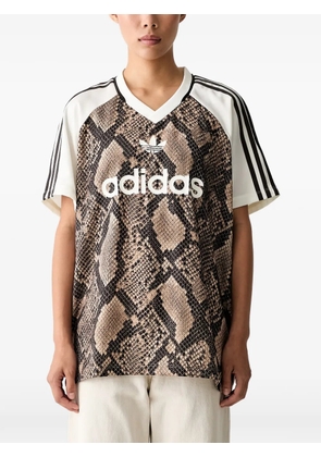adidas snakeskin-print T-shirt - Brown