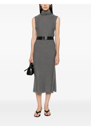 Patrizia Pepe belted sequin-embellished dress - Grey