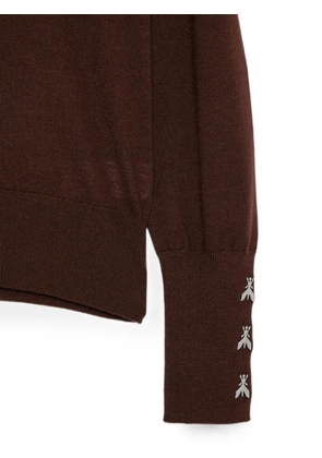 Patrizia Pepe embellished turtleneck knit - Brown