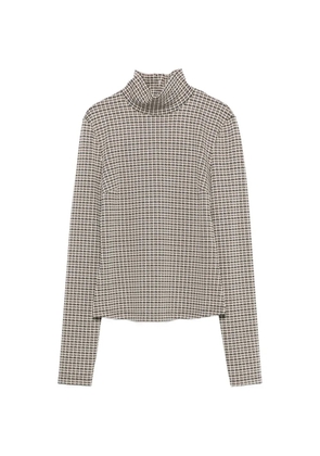 Patrizia Pepe micro-check high-neck top - Neutrals