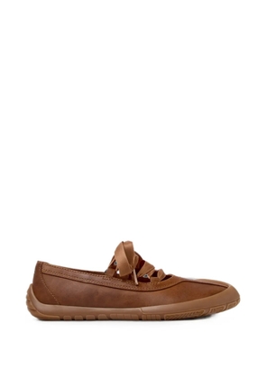Camper Peu Path+ lace-up ballet flats - Brown