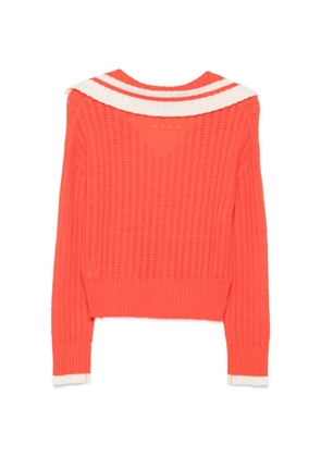 Patrizia Pepe stripe-detail open-knit sweater - Orange