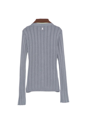Patrizia Pepe ribbed colour-block cardigan - Grey