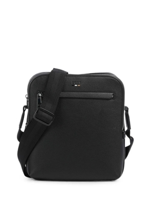 BOSS logo-detail leather messenger bag - Black