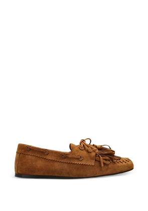 ISABEL MARANT Fersi fringed ballet flats - Brown