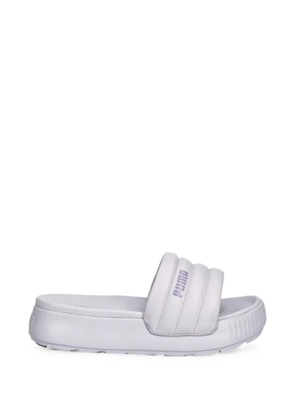 PUMA padded logo-print slides - White