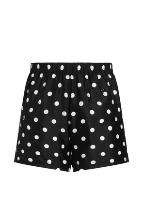 Dolce & Gabbana polka dot-print silk twill boxer shorts - Black