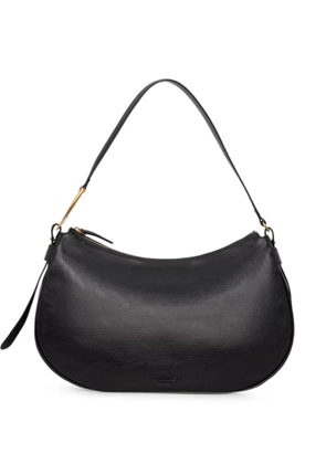 TWINSET logo-debossed hardware-detail leather shoulder bag - Black