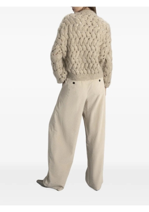 Brunello Cucinelli kickflare cigarette trousers - White