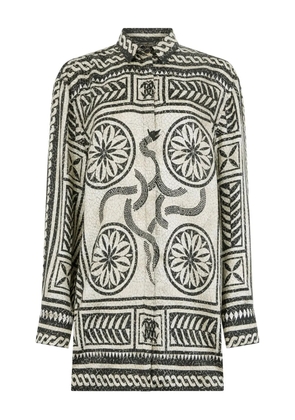Roberto Cavalli mosaic-print shirt - White
