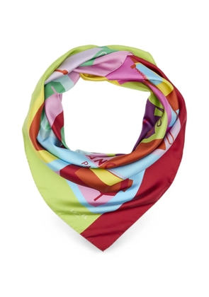 Lancel graphic-print silk scarf - Pink
