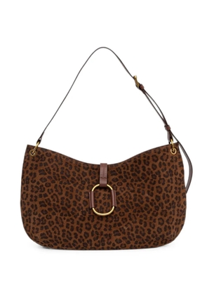 TWINSET leopard-print buckle-detail shoulder bag - Brown