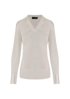 F.It V-neck silk shirt - Neutrals